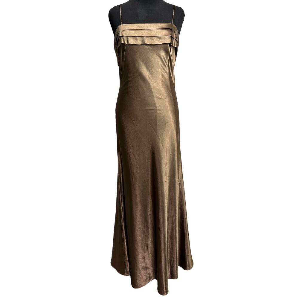 Alex Evenings NWT Women’s Brown 2 Piece Satin Jacket and Slip Dress size 8